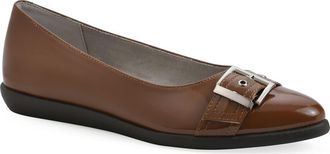 White Mountain Miliani Ballet Flat in Tan/Patent at Nordstrom Rack, Size 6.5
