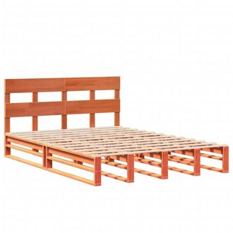 Berkfield Home Beautiful Bed Frame without Mattress Wax Brown 140x190 cm Solid W