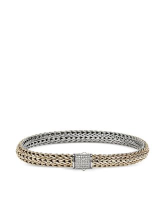 John Hardy sterling silver and 14K yellow gold Icon diamond bracelet