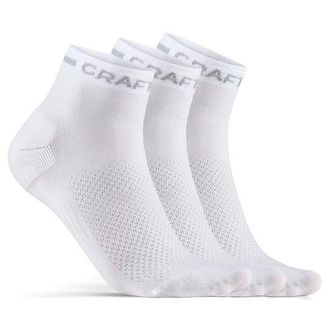 Craft Core Dry Mid Sock 3-Pack Velosocken - Unisex | wei&szlig;/grau