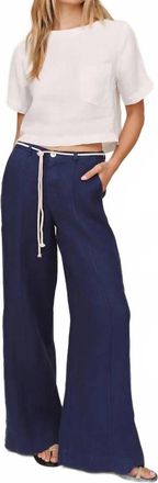 Bella Dahl Clean Waist Pintuck Wide Leg Pant In Nautical Night