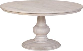 Wanderlust Deco Mesa de comedor de madera blanca 150x150x76 alt. cm