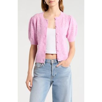 ASTR the Label Kaydence Bobble Stitch Cardigan in Pink at Nordstrom, Size X-Small