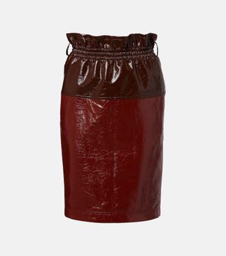 Saint Laurent Coated cotton pencil skirt