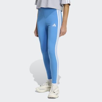 adidas Trainingstights ADIDAS SPORTSWEAR ESSENTIALS 3-STREIFEN COTTON LEGGINGS, Damen, Gr. XXL, N-Gr, ray blau, wei&szlig;, normal, gr., Obermaterial: 90% Baumwoll