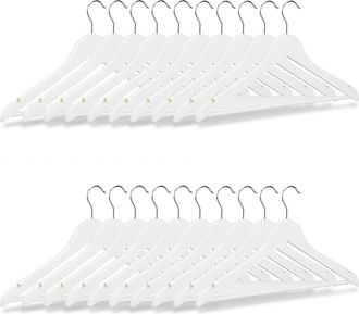 Relaxdays Pack De 80 Perchas Ropa, Colgadores Para Pantalones Y Camisas, Gancho Con Giro De 360&deg;, 23 X 44 X 1 Cm, Blanco