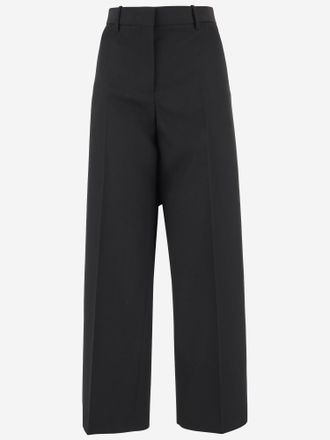 Jil Sander Womens Wool Trousers Black