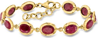Ross-Simons Ruby Bracelet in 18kt Gold Over Sterling