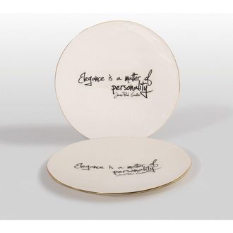 Lunares Elegance Is A Matter Of Personality Jean Paul Gaultier - Large Platter with Quote in White at Nordstrom