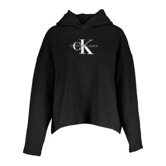 Calvin Klein Zwarte hoodie met borduursel en print - Dames - Hoodies - Zwart - XL - Hoodies & sweatvesten