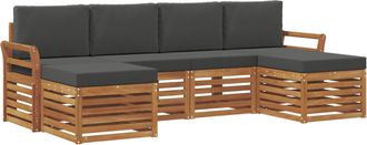 vidaXL Conjunto De Sof&aacute;s De Exterior 6 Uds. Natural Y Antracita Vidaxl