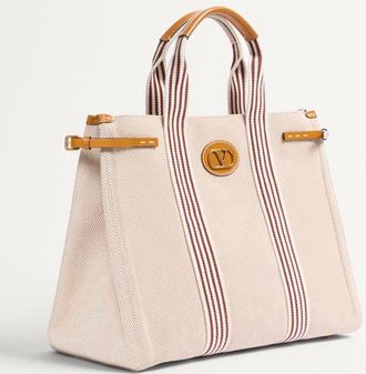 Valentino Garavani Borsa A Mano Valentino Garavani Antibes In Canvas Uomo NATURALE/TABACCO UNI