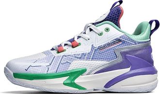 Generic Mens Basketball Shoes Rebound Shock-Absorbing Wear-Resistant Fashionable Indoor Outdoor Sports Training Walking Shoes(Purple,4.5 UK)