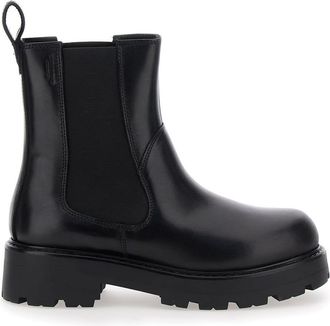 Vagabond Black Cosmo Ankle Boots With Elasticated Inserts In Leather Woman