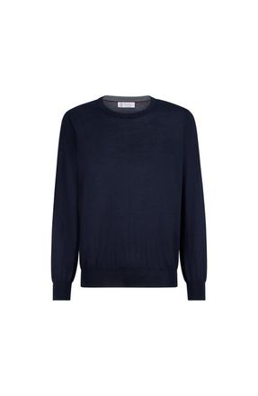 Brunello Cucinelli Cashmere and silk lightweight sweater in Navy Blue at Nordstrom, Size 56 It