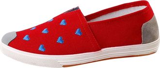 Generic Spring and Autumn Fashion Womens Sneakers Ladies Casual Canvas Shoes Comfortable Casual Shoes Casual Tie Shoes (Red, 3.5)