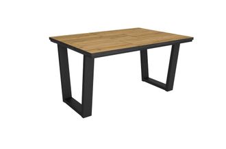 Skraut Home Mesa comedor efecto madera roble y negro 140x90x74cm