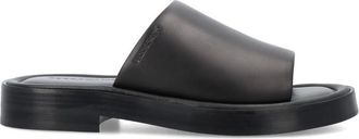 Ferragamo Black Solid Slide Slippers