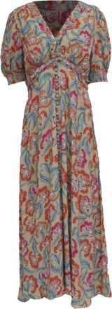 Saloni Lea Printed Midi Dress in Multicolor Viscose