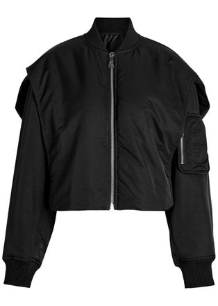 Jean Paul Gaultier Padded Hooded Shell Bomber Jacket - Black - S (UK8-10 / S)