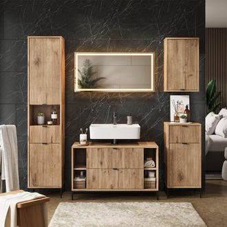 Vicco Juego De Muebles De Ba&ntilde;o Eliza, Roble Vikingo, 5 Partes, Vicco