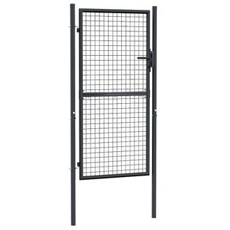 vidaXL Puerta De Jard&iacute;n De Malla De Acero Galvanizado, 100 X 175 Cm, Gris Vidaxl