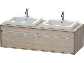 Duravit Duravit Ketho Mueble De Pared 6797, 2 Extra&iacute;bles, 1400mm, Para 2 Lavabos Empotrados, A Ambos Lados, Color (frente/cuerpo): Decoraci&oacute;n Pino Plata - Kt6