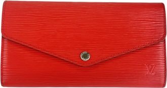 Louis Vuitton Red Color Epi Leather Long Wallet (Bi-Fold) (Pre-Owned)
