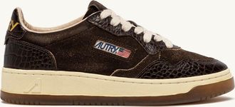 Autry SNEAKERS MEDALIST LOW IN SUEDE E PELLE MUSTANG E MARRONE