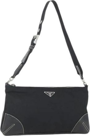 Prada Pre-owned Shoulder Bags, female, Black, Size: ONE SIZE Pre-owned Vintage Nylon Shoulder Bag