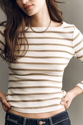 Citizens Of Humanity Slim Boat-Neck Long-Sleeve T-Shirt Top