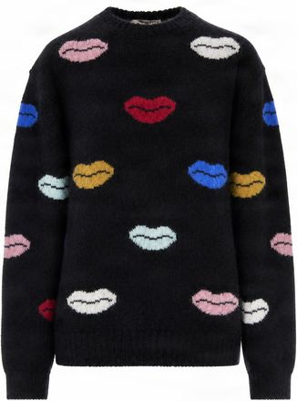 Fiorucci Intarsia Knit Mohair-Blend Scalloped Sweater