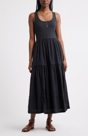 Treasure & Bond Scoop Neck Midi Dress in Black at Nordstrom Rack, Size Large