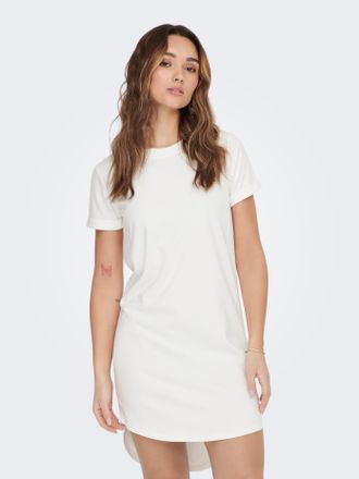 Jacqueline de Yong Jerseykleid JDY JDYIVY S/S DRESS JRS NOOS, Damen, Gr. XL, N-Gr, weiss (cloud dancer), Jersey, Obermaterial: 62% Baumwolle, 38% Polyester, unifarben, r