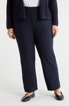 Eileen Fisher Stretch Crepe Kick Flare Ankle Pants in Ink at Nordstrom, Size 1 X