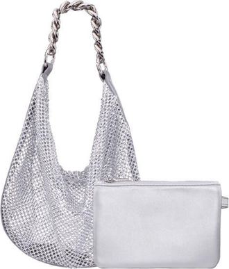 Nina Racquel Shoulder Bag in Silver at Nordstrom