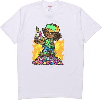 SUPREME SS19 Molotov Kids Tee White Little Boy Short Sleeve Unisex SUP-SS19-721