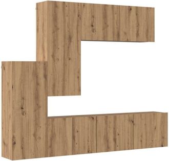 vidaXL Unidad De Pared Para Tv 5 Pcs Roble Artesanal Vidaxl