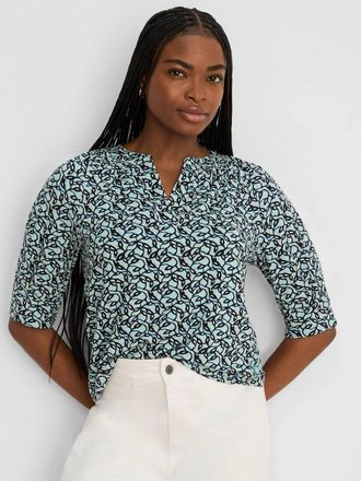 Nic+Zoe Fine Vines Top In Aqua Multi