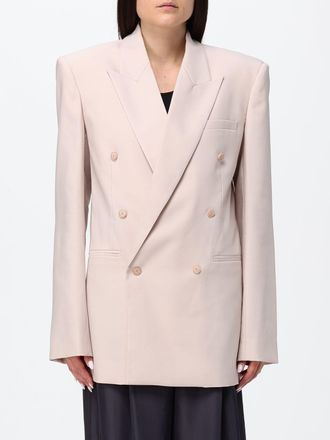 Frankie Shop Blazer doppiopetto slim fit in misto lana con rever a lancia