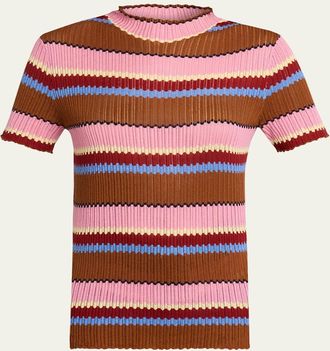 Guest In Residence Palazzo Rib Striped Top