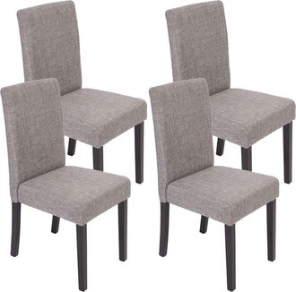 Hhg Hhg - Nunca Usado] Juego De 4 Sillas De Comedor Silla De Cocina Littau, Textil, Gris, Patas Oscuras