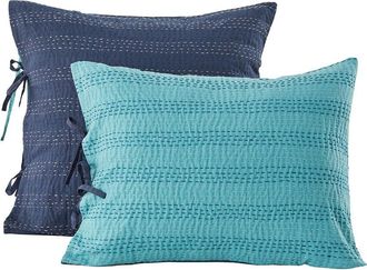 Melange Home Mélange Home Hand-Stitched Reversible Kantha Sham Set