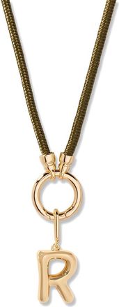 Brook & York Kai Initial Charm Necklace in Gold/Olive R at Nordstrom