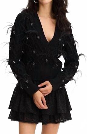 Allison New York Briar Beaded Sweater In Black