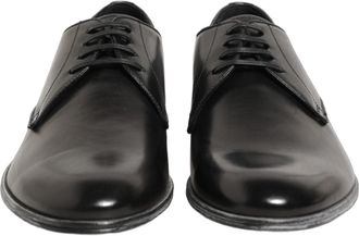 Dolce & Gabbana Dress Black Leather Lace Up Derby Men Shoes Calf
