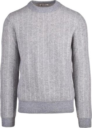 Wool & Co Maglioncino Girocollo - Heren - Ronde hals truien - Grijs - S - Wol - Truien & Vesten