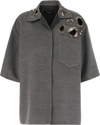 Fabiana Filippi Camicia con cristalli - Grigio