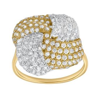 LuvMyJewelry Heiress 1.2 Ct 14K Gold Knot Pave Diamond Ring in 14K Yellow Gold at Nordstrom, Size 7