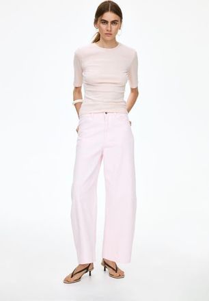 H&M Pointelle jersey t-shirt in Light Pink at Nordstrom, Size X-Large